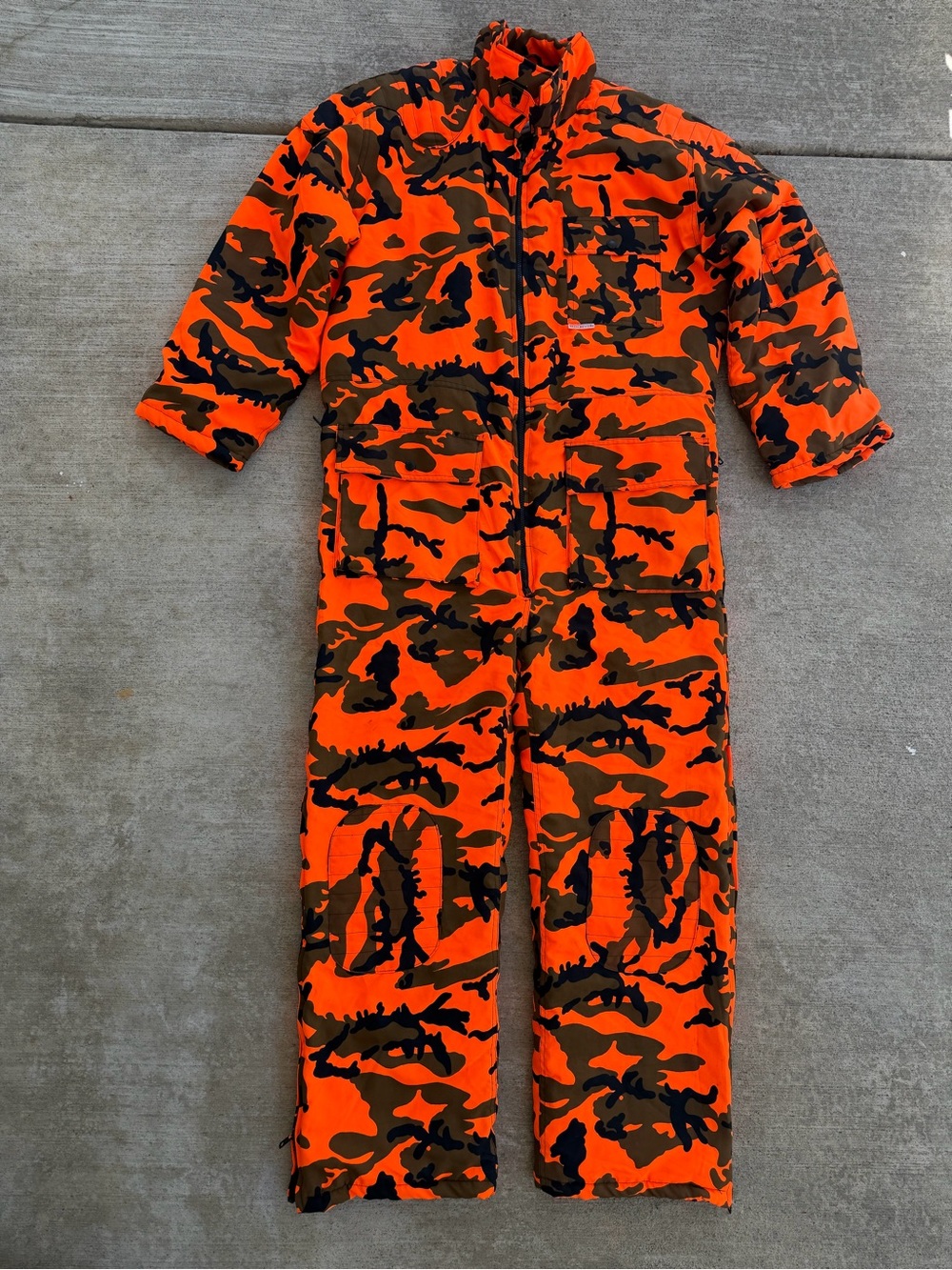Vintage Winchester Insulated Coveralls XL Blaze Orange Camo Hunting Conceal